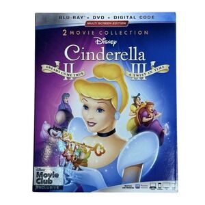 Cinderella II + III (Blu-ray + DVD) Disney Movie Club NEW SEALED Slipcover Kids